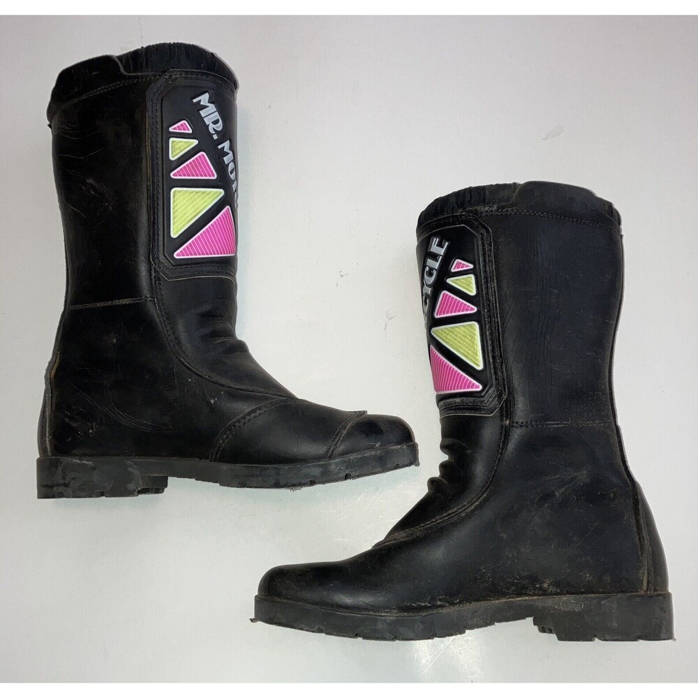 Vintage Vendramini 417 Made in Italy Leather Motorcycle Moto Boots WMS Size 4